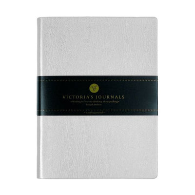 VICTORIA'S JOURNALS SMYTH FLEXI Vegan Deri Kapaklı Not Defteri 10.5x14.8 cm (A6) Sedefli Gümüş | Çizgili