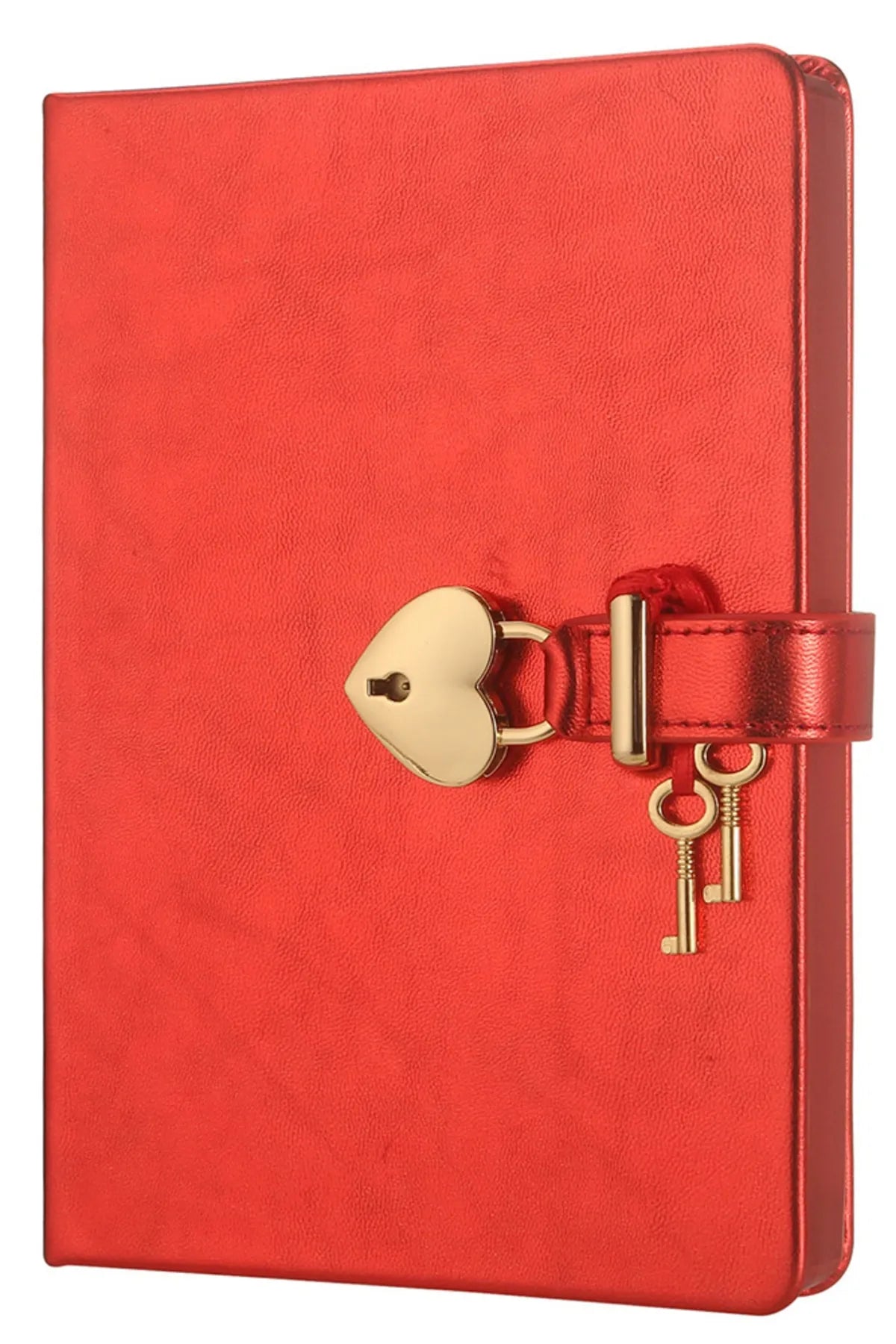 VICTORIA'S JOURNALS HUSH HUSH Kişiselleştirilebilir Kilitli Defter 13x18 Cm | Metalik Kırmızı