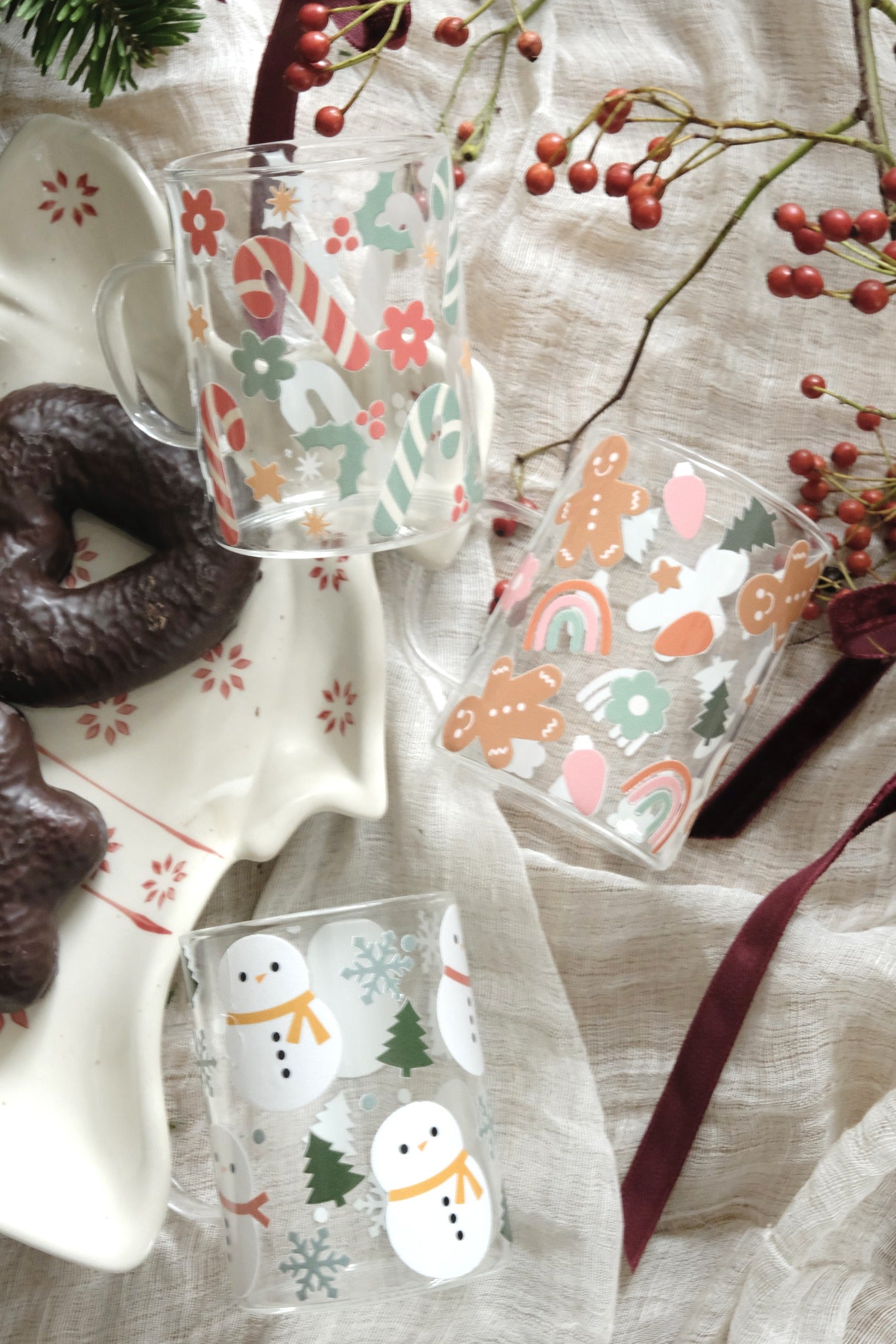 HAPPY SNOWMAN CAM ÇAY BARDAĞI | 200ML