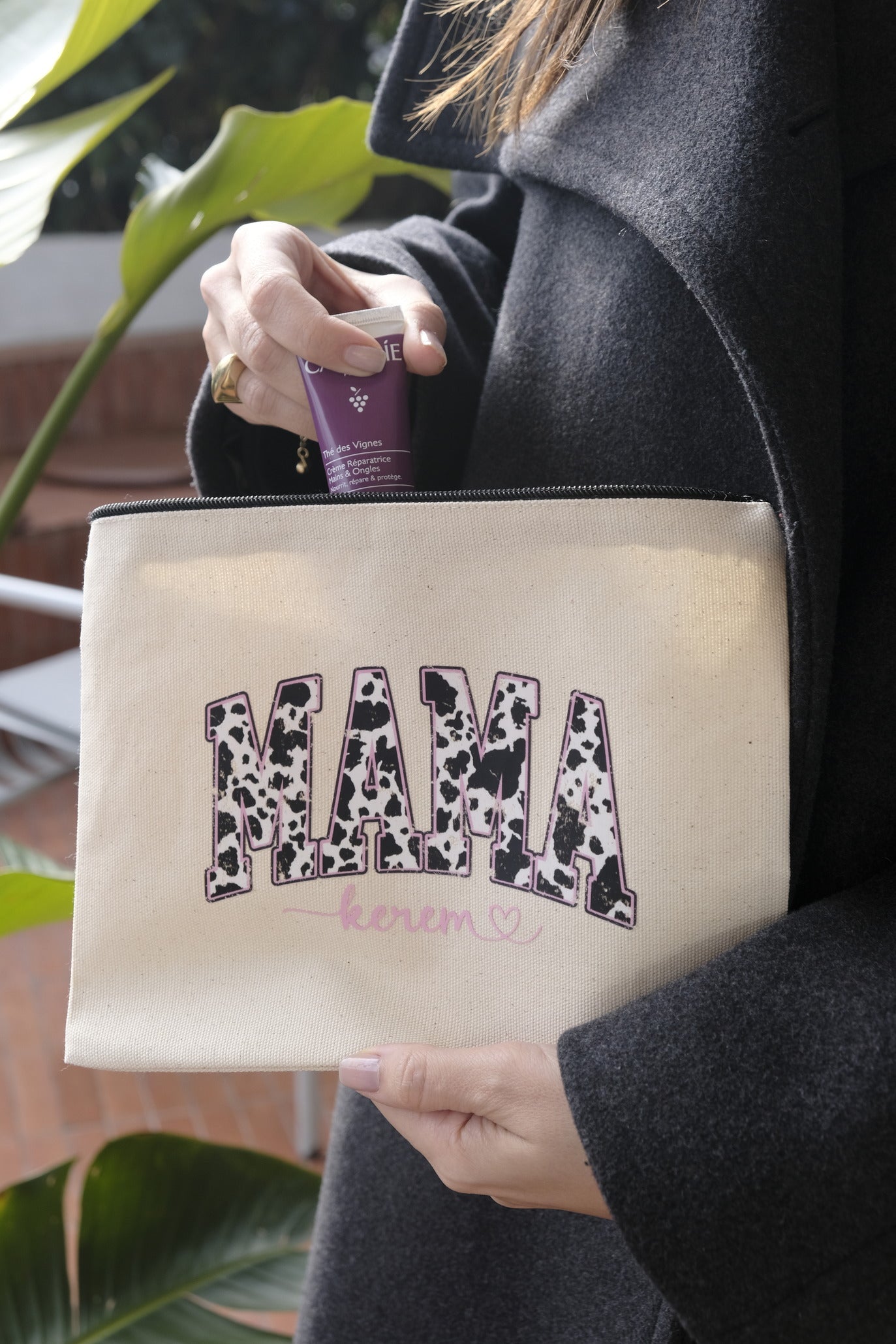 MAMA COW KİŞİSELLEŞTİRİLEBİLİR KANVAS EL ÇANTASI