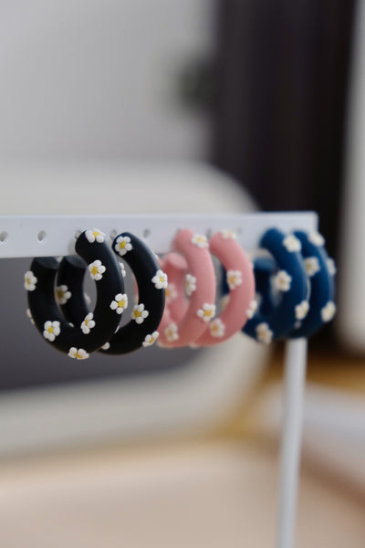 FLORAL HOOPS BLACK KÜPE | BOLD&GOODLY & LILAC CLAYS
