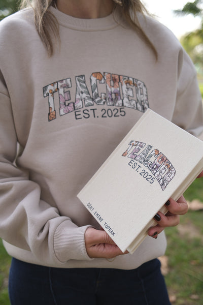 FLORAL TEACHER KİŞİSELLEŞTİRİLEBİLİR SWEATSHIRT