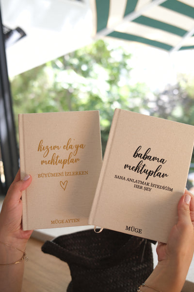 Sana Mektuplar - Oğluma/Kızıma - Kişiselleştirilebilir Kanvas Defter | 14x20 cm