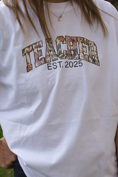 FLORAL TEACHER KİŞİSELLEŞTİRİLEBİLİR T-SHIRT