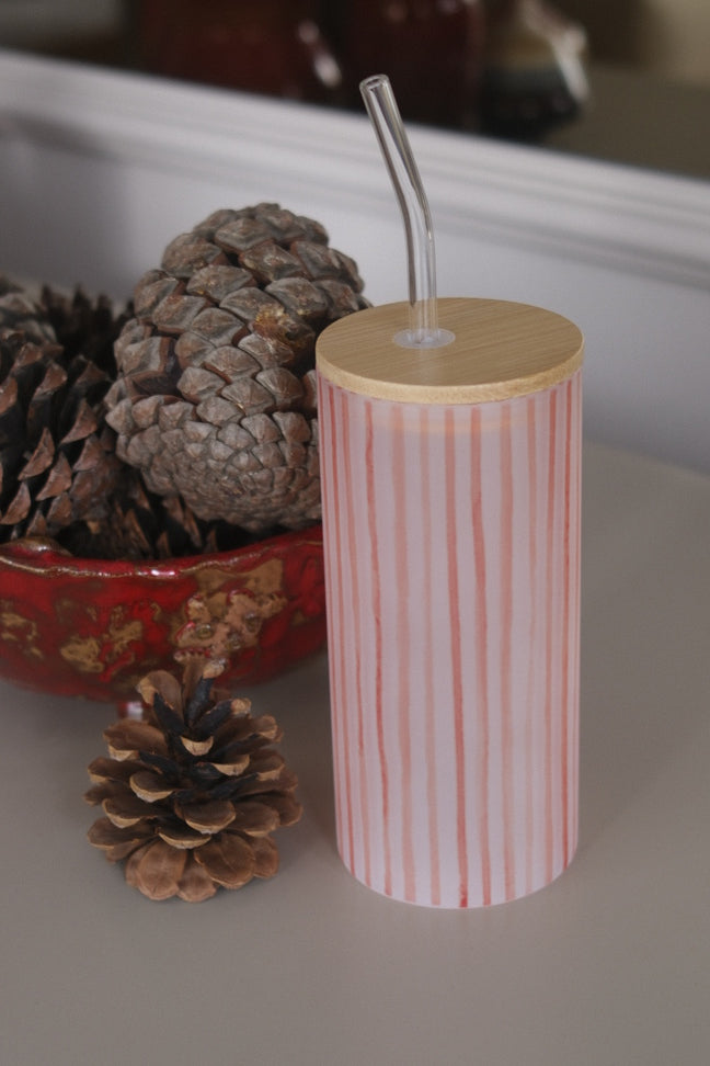 BLUSH STRIPES BUZLU CAM BARDAK | 600ML