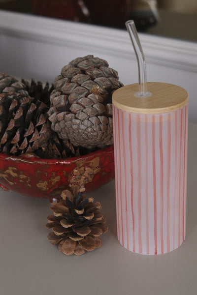 BLUSH STRIPES BUZLU CAM BARDAK | 600ML