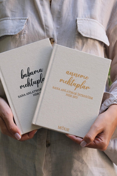 Sana Mektuplar - Anneme/Babama - Kişiselleştirilebilir Kanvas Defter | 14x20 cm