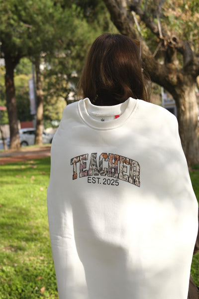 FLORAL TEACHER KİŞİSELLEŞTİRİLEBİLİR SWEATSHIRT