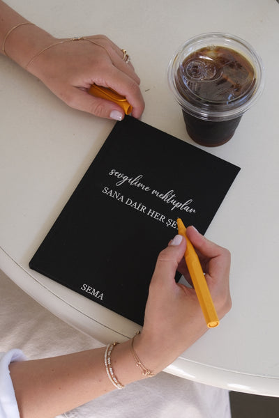 Sana Mektuplar - Sevgilime - Kişiselleştirilebilir Kanvas Defter | 14x20 cm