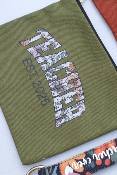 KİŞİSELLEŞTİRİLEBİLİR FLORAL TEACHER KANVAS EL ÇANTASI