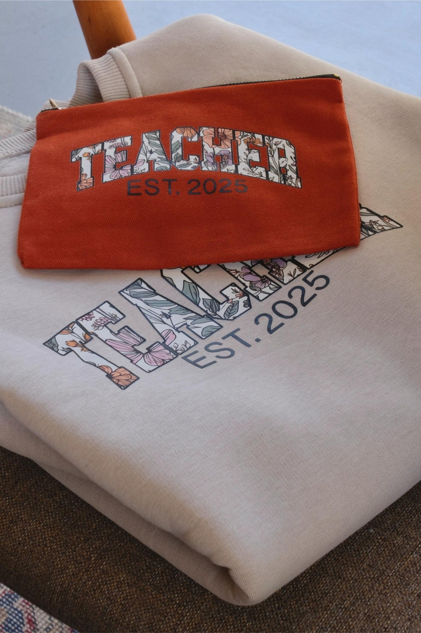 KİŞİSELLEŞTİRİLEBİLİR FLORAL TEACHER KANVAS EL ÇANTASI