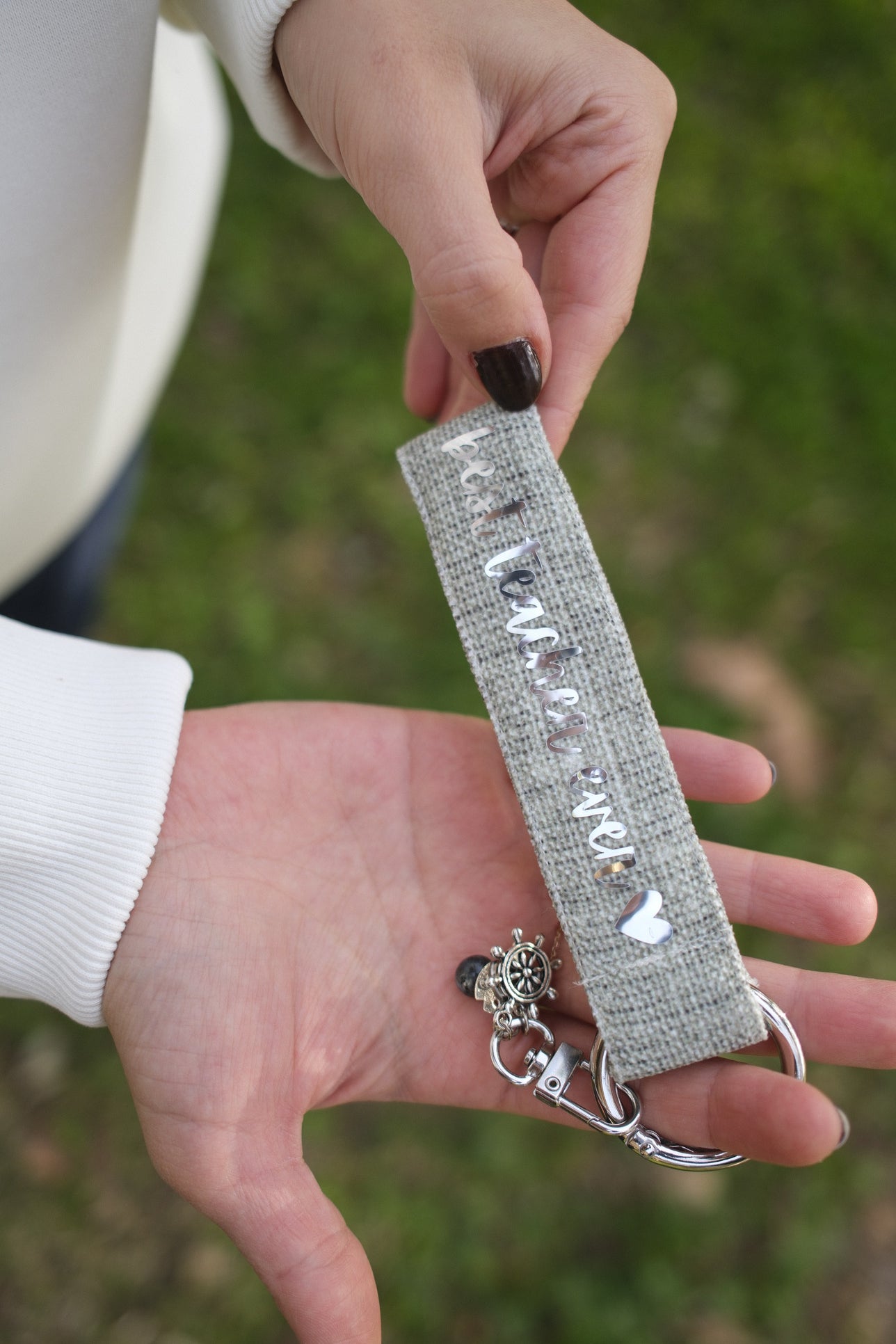 THEO KİŞİSELLEŞTİRİLEBİLİR BEST TEACHER EVER YAZILI ÇİFT TARAFLI ANAHTARLIK