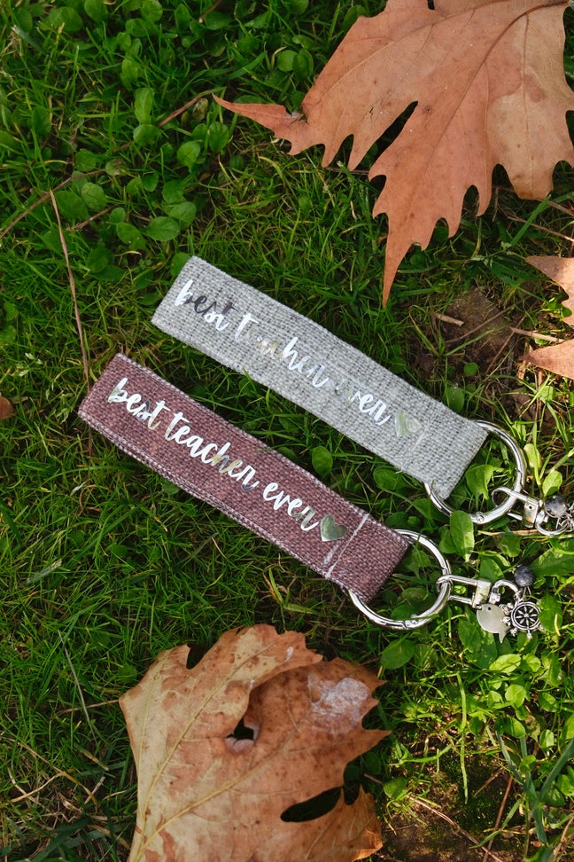 THEO KİŞİSELLEŞTİRİLEBİLİR BEST TEACHER EVER YAZILI ÇİFT TARAFLI ANAHTARLIK