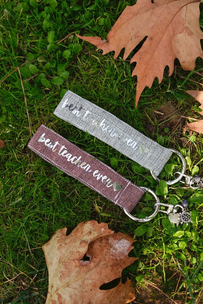 THEO KİŞİSELLEŞTİRİLEBİLİR BEST TEACHER EVER YAZILI ÇİFT TARAFLI ANAHTARLIK