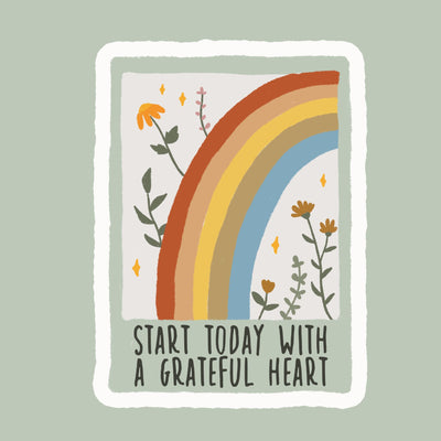 START TODAY WITH A GRATEFUL HEART STICKER - Bold&Goodly