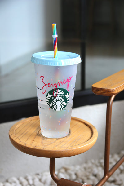 Unıque | Starbucks® Konfeti Renk Değiştiren Yeniden Kullanılabilir Bardak - Soğuk 709ml - Bold&Goodly
